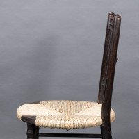 Morris & Co. Ford Madox Brown. Pair of Aesthetic Movement rush seat side chairs Sussex range - Thumbnail 9