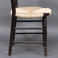 Morris & Co. Ford Madox Brown. Pair of Aesthetic Movement rush seat side chairs Sussex range - Thumbnail 11