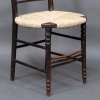 Morris & Co. Ford Madox Brown. Pair of Aesthetic Movement rush seat side chairs Sussex range - Thumbnail 12