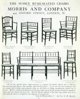 Morris & Co. Ford Madox Brown. Pair of Aesthetic Movement rush seat side chairs Sussex range - Thumbnail 20