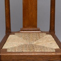 Morris & Co., Possibly Designed by W. Lethaby. A Set of Four Oak Dining Chairs - Thumbnail 9