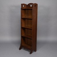 Liberty & Co., A Slim Arts & Crafts Oak Bookcase with Stylized Floral Cut-outs - Thumbnail 4