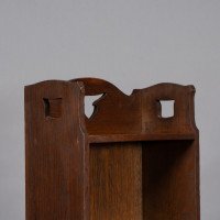 Liberty & Co., A Slim Arts & Crafts Oak Bookcase with Stylized Floral Cut-outs - Thumbnail 7