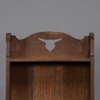 Liberty & Co., A Slim Arts & Crafts Oak Bookcase with Stylized Floral Cut-outs - Thumbnail 8