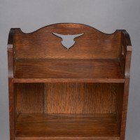 Liberty & Co., A Slim Arts & Crafts Oak Bookcase with Stylized Floral Cut-outs - Thumbnail 10