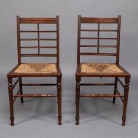 Jas Shoolbred & Co. – Aesthetic Movement Pair of  Walnut Side or Dining Chairs - Thumbnail 3
