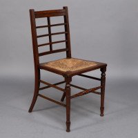 Jas Shoolbred & Co. – Aesthetic Movement Pair of  Walnut Side or Dining Chairs - Thumbnail 4