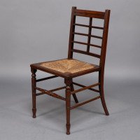 Jas Shoolbred & Co. – Aesthetic Movement Pair of  Walnut Side or Dining Chairs - Thumbnail 7