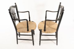 Dante Gabriel Rossetti for Morris & Co. – Pair of Rush-Seated Armchairs - Thumbnail 5