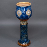 Royal Doulton. A Perfect Pair of Jardinieres on Matching Stands - Thumbnail 4