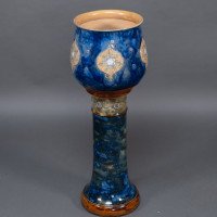 Royal Doulton. A Perfect Pair of Jardinieres on Matching Stands - Thumbnail 5