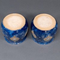 Royal Doulton. A Perfect Pair of Jardinieres on Matching Stands - Thumbnail 18