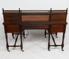 Bruce Talbert, style of. By Gillow and Co. – Aesthetic Oak Knee Hole Desk - Thumbnail 17