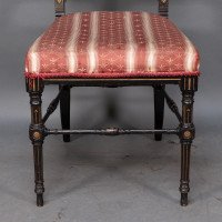 R. Whytock & Co., A Rare Set of Four Aesthetic Movement Walnut Ebonized & Parcel Gilt Side Chairs - Thumbnail 8