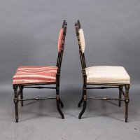 R. Whytock & Co., A Rare Set of Four Aesthetic Movement Walnut Ebonized & Parcel Gilt Side Chairs - Thumbnail 13