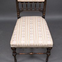 R. Whytock & Co., A Rare Set of Four Aesthetic Movement Walnut Ebonized & Parcel Gilt Side Chairs - Thumbnail 16