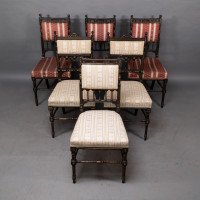 R. Whytock & Co., A Rare Set of Four Aesthetic Movement Walnut Ebonized & Parcel Gilt Side Chairs - Thumbnail 19