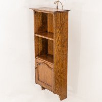 An Arts & Crafts Oak & Chequer Inlaid Wall Cabinet - Thumbnail 3