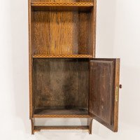 An Arts & Crafts Oak & Chequer Inlaid Wall Cabinet - Thumbnail 14