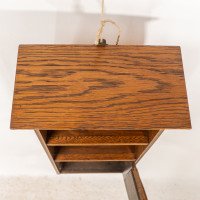 An Arts & Crafts Oak & Chequer Inlaid Wall Cabinet - Thumbnail 8