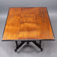Aesthetic Movement Scissor Action Drop Leaf Side Table Made From Hungarian Ash - Thumbnail 3