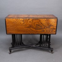 Aesthetic Movement Scissor Action Drop Leaf Side Table Made From Hungarian Ash - Thumbnail 6