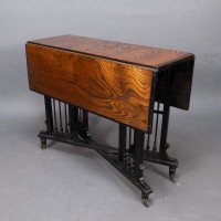 Aesthetic Movement Scissor Action Drop Leaf Side Table Made From Hungarian Ash - Thumbnail 7