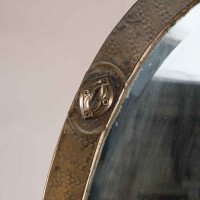 Arts and Crafts – Hand-Hammered Brass Mirror with Celtic Details (c.1900) - Thumbnail 3