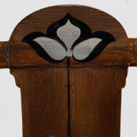 Arts & Crafts Side Chair with Ebony Pewter Inlays, probably Waring & Gillow - Thumbnail 10