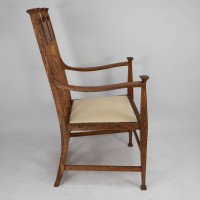 G. M. Ellwood for J. S. Henry. An Oak Dining Armchairs with Throne Like Capped Finials - Thumbnail 4