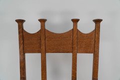 G. M. Ellwood for J. S. Henry. An Oak Dining Armchairs with Throne Like Capped Finials - Thumbnail 6