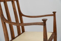 G. M. Ellwood for J. S. Henry. An Oak Dining Armchairs with Throne Like Capped Finials - Thumbnail 8