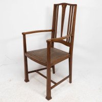 Liberty & Co., Attributed – Arts and Crafts Walnut Armchair with Heart Inlays - Thumbnail 3