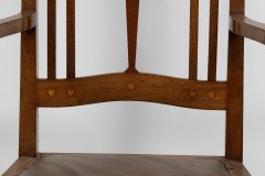 Liberty & Co., Attributed – Arts and Crafts Walnut Armchair with Heart Inlays - Thumbnail 10