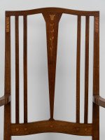 Liberty & Co., Attributed – Arts and Crafts Walnut Armchair with Heart Inlays - Thumbnail 9