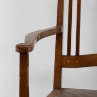 Liberty & Co., Attributed – Arts and Crafts Walnut Armchair with Heart Inlays - Thumbnail 12