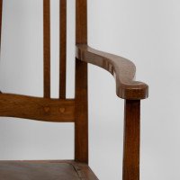 Liberty & Co., Attributed – Arts and Crafts Walnut Armchair with Heart Inlays - Thumbnail 11