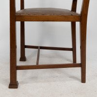 Liberty & Co., Attributed – Arts and Crafts Walnut Armchair with Heart Inlays - Thumbnail 14