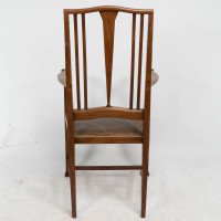 Liberty & Co., Attributed – Arts and Crafts Walnut Armchair with Heart Inlays - Thumbnail 16
