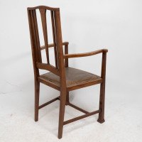 Liberty & Co., Attributed – Arts and Crafts Walnut Armchair with Heart Inlays - Thumbnail 17