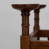 Shapland & Petter. An Arts & Crafts Oak Plant Stand with Voysey Style Discs Finials - Thumbnail 6
