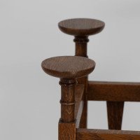 Shapland & Petter. An Arts & Crafts Oak Plant Stand with Voysey Style Discs Finials - Thumbnail 5