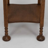 Shapland & Petter. An Arts & Crafts Oak Plant Stand with Voysey Style Discs Finials - Thumbnail 11