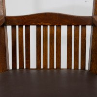 Walter Cave Attributed – Arts and Crafts Pair of Oak Armchairs with Curved Backs - Thumbnail 8