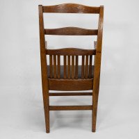 Walter Cave Attributed – Arts and Crafts Pair of Oak Armchairs with Curved Backs - Thumbnail 13