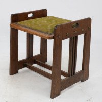Wilhelm Schmidt Made by Prag-Rudniker. A Vienna Secession Oak Piano Stool - Thumbnail 4