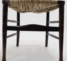 Liberty & Co., An English Aesthetic Movement Walnut Ladder Back Rush Seat Chair - Thumbnail 9