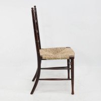 Liberty & Co., An English Aesthetic Movement Walnut Ladder Back Rush Seat Chair - Thumbnail 18