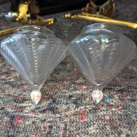 WAS Benson. Rare pair of brass wall lights with the original Powell flint shades - Thumbnail 14