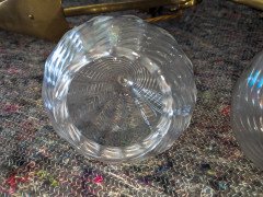 WAS Benson. Rare pair of brass wall lights with the original Powell flint shades - Thumbnail 15